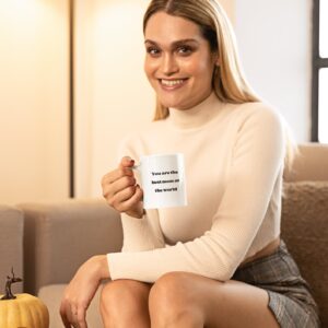 Woman with custom mug